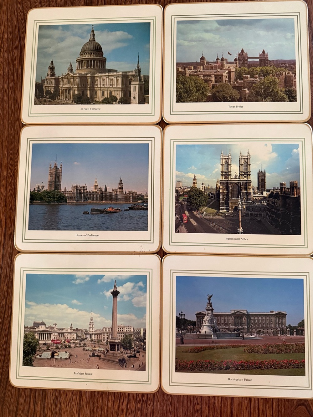 Vintage Clover Leaf Views of London Table Mats Set of 6 Made in UK